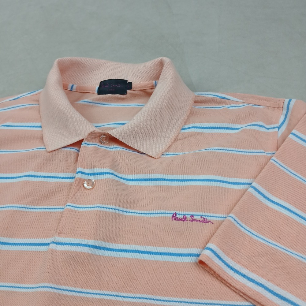Paul Smith Large Mens Polo Shirt Knit FLAWS 19x28 **Fits A Small **